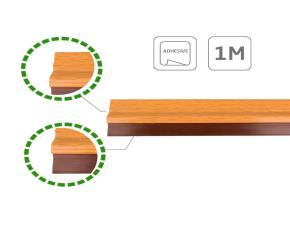 Guardapolvo 1Mt Pvc Roble Modelo 4 Para Puerta Con Adhesivo Y Cepillo De Hule 20Mm Semirrijido
