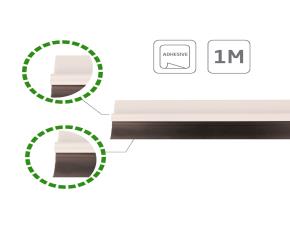 Guardapolvo 1Mt Aluminio Blanco Modelo 5 Para Puerta, Con Adhesivo Y Cepillo De Hule 20Mm