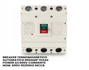 Breaker Termomagnetico Automatico 800Amp Texas Power Ac400V Corriente Nom. 690V 50/60Hz Mccb