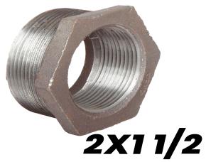 BUSHING HEXAGONAL GALVANIZADO 2X1 1/2\