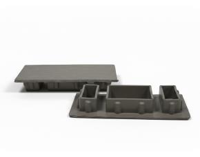 Tapadera Plastica Individual Para Vigueta 2X4 Madera Plastica Dark Grey