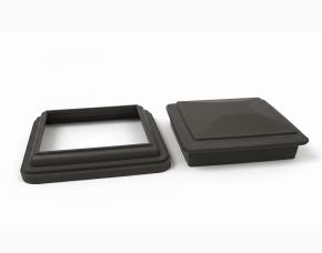 1 Tapa Cuadrada + Roscado Para Columna  4X4X 9,5 De Madera Plastica Dark Grey