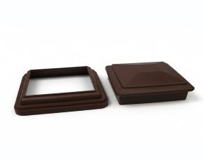 1 Tapa Cuadrada + Roscado Para Columna  4X4X 9,5 De Madera Plastica Rosewood