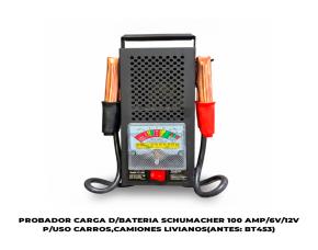 Probador Carga D/Bateria Schumacher 100 Amp/6V/12V P/Uso Carros,Camiones Livianos(Antes: Bt453...