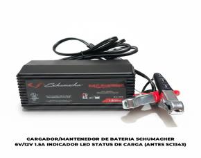 Cargador/Mantenedor De Bateria Schumacher 6V/12V 1.5A Indicador Led Status De Carga (Antes Sc1...