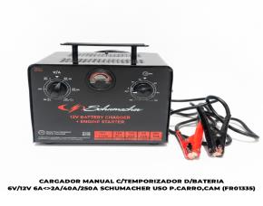 Cargador Manual C/Temporizador D/Bateria 6V/12V 6A<>2A/40A/250A Schumacher Uso P.carro,Cam (Fr...
