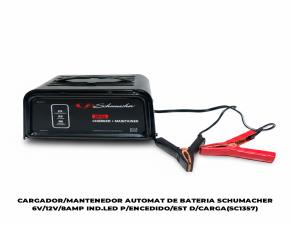 Cargador/Mantenedor Automat De Bateria Schumacher 6V/12V/8Amp Ind.led P/Encedido/Est D/Carga(S...