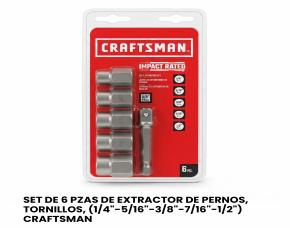 SET DE 6 PZAS DE EXTRACTOR DE PERNOS, TORNILLOS, (1/4\