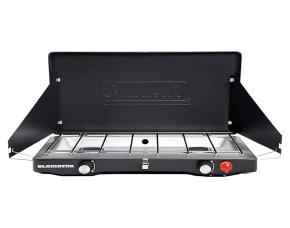 Estufa De Gas Propano Portatil 2 Quemadores 20,000Btu Color Negro Alto 14.25\