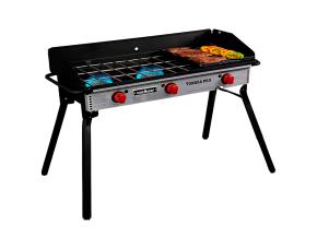 Estufa De Gas Propano 2 Quemadores+1Quemador C/Grill 30,000Btus/Hr No Incluye Chimbo