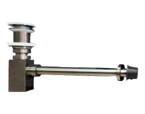 Sifon Visto Gris Base Cuadrada Metal Para Lavamos De Vidrio