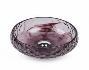 Lavamanos De Vidrio Century Redondo De Sobreponer 460X460X200 Cafe