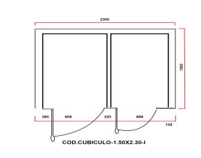 Cubiculo Acero Inoxidable 304 1.50X2.30 Izquierdo Para Baño Con 2 Puertas(5.3Ml)