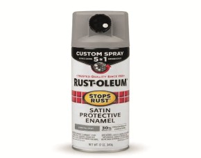 PINTURA SPRAY PROTECTOR GRIS COSTERO SATIN 12 OZ, 5 EN 1 INTER/EXTER, BASE ACEITE, RUST-OLEUM