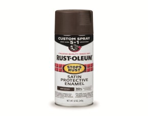 Pintura Spray Protector Cafe Oscuro Satin 12 Oz, 5 En 1 Inter/Exter, Base Aceite, Rust-Oleum