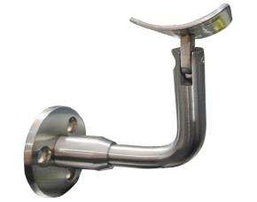 Soporte Pasamano 90 Grados Curvo Ajustble Acero Inox Cepillado 304, 42.4 Mm