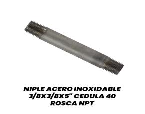 Niple Acero Inoxidable 3/8X3/8X5\