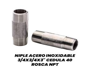 Niple Acero Inoxidable 3/4X3/4X3\
