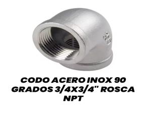 Codo Acero Inoxidable 90 Grados 3/4X3/4\