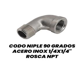 Codo Niple 90 Grados Acero Inoxidable 1/4X1/4\
