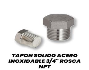 Tapon Solido Acero Inoxidable 3/4\