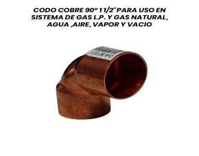 Codo Cobre 90˚ 1 1/2\