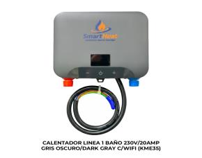 Calentador Linea 1 Baño 230V/20Amp Gris Oscuro/Dark Gray Con Wifi(Kme35)