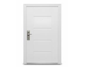 Puerta De Seguridad De Metal Con Cerradura C/ Pines En Los Costados Izquierda Blanco 39\