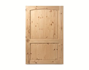 PUERTA MADERA DE  PINO 2 PANELES C/NUDO, ARCO SUPERIOR 28\