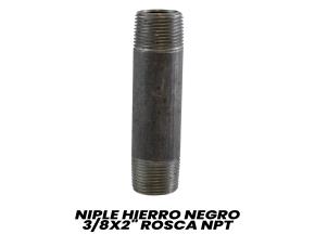Niple Hierro Negro 3/8X2\