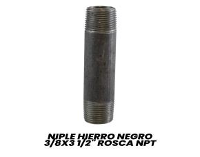 Niple Hierro Negro 3/8X3 1/2\