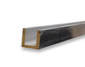 Canal Sencillo De Aluminio Natural 14Mm Alto X 11.5 Mmancho X 2Mm Espesor X 3Mt Largo