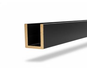 Canal Sencillo De Aluminio Negro Mate 21Mm Alto X 13.5 Mm Ancho X 2Mm Espesor X 3Mt Largo