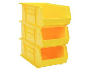 Paq.3 Caja Plastica Organizadora Amarillo 14 3/4\