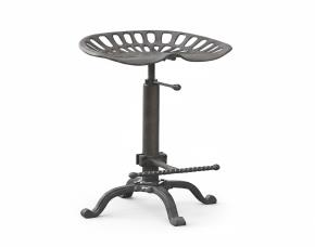 SILLA GRIS INDUSTRIAL AJUSTABLE  CON ASIENTO TIPO TRACTOR CAROLINA FORGE