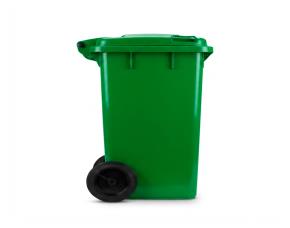 Basurero Plastico 100 Litros Sin Pedal, Con Tapa Y Ruedas, Verde, Equivale Qx-18141K-100L