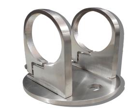 Soporte Doble Acero Inox Cepillado 316, 51Mm