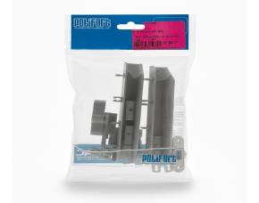 Kit Reparación P/ Puerta Plegable Pvc Gris Incluye Par Manijas C/Tornillos Y Seguro,12 Cuñas