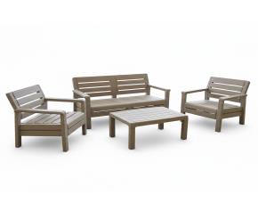 Sala Baru 4 Piezas Cemento (1 Mesa/2 Sillas/1 Silla Doble)