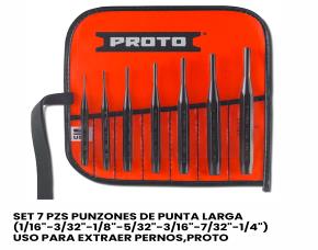 Set 7 Pzs Punzones De Punta Larga (1/16\
