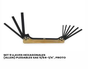 Set 9 Llaves Hexagonales (Allen) Plegables Sae 5/64-1/4\