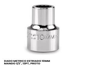 Dado Metrico Estriado 10Mm Mando 1/2\