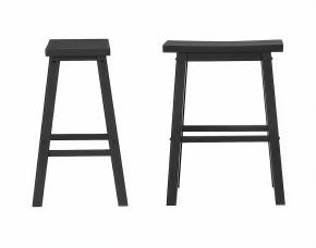 Jgo. 2 Taburetes D/Madera Negros Sin Respaldo P/Comedor-Barra, Stylewell.