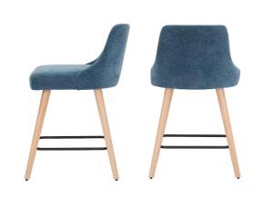 Jgo. 2 Sillas Azul D/Madera Tapizado Para Barra-Comedor, Stylewell.