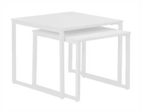 Jgo. 2 Mesas D/Centro  Cuadrada D/Metal-Madera Blanca, Mesa 1: 19.69\