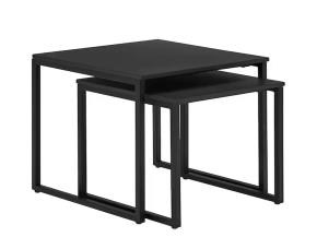 Jgo. 2 Mesas D/Centro D/Metal -Madera Negra, Mesa 1: 19.69\