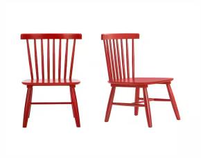 Jgo. 2 Sillas P/Comedor D/Madera D/Pino Pintado En Rojo, Stylewell.