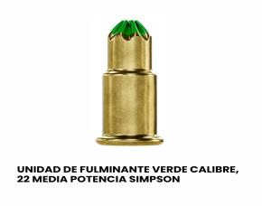 Unidad D/Fulminante Verde Calibre ,22 Media Potencia Simpson