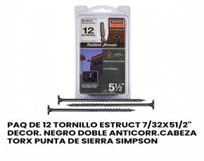 Paq De 12 Tornillo Estruct 7/32X51/2\