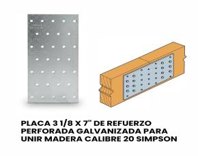 Placa  3 1/8 X 7\